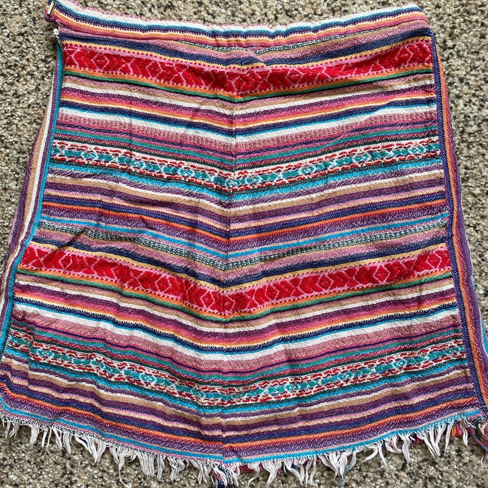 Paper Heart Chevron Multicolor Boho Mini Skirt